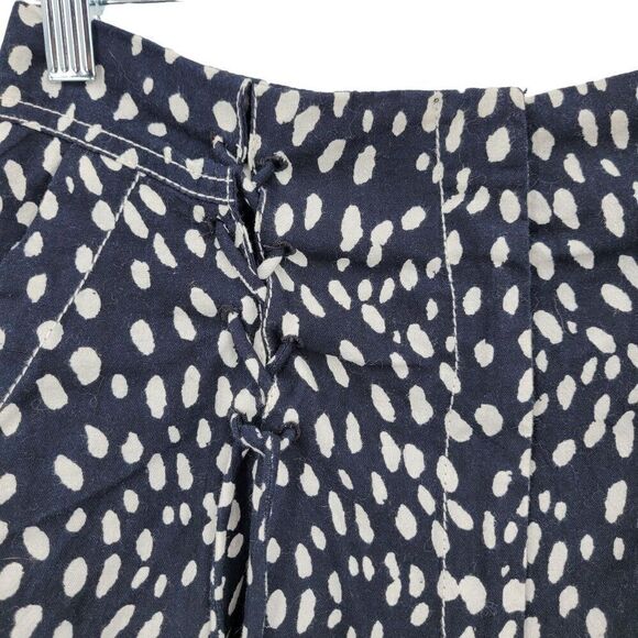 Free People Bennett Shorts 6 Black Polka Dot Wide Baggy Corset Pockets Cotton - Picture 9 of 12